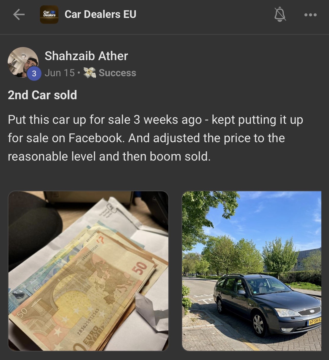 2nd Car sold shared by Shahzaib Ather