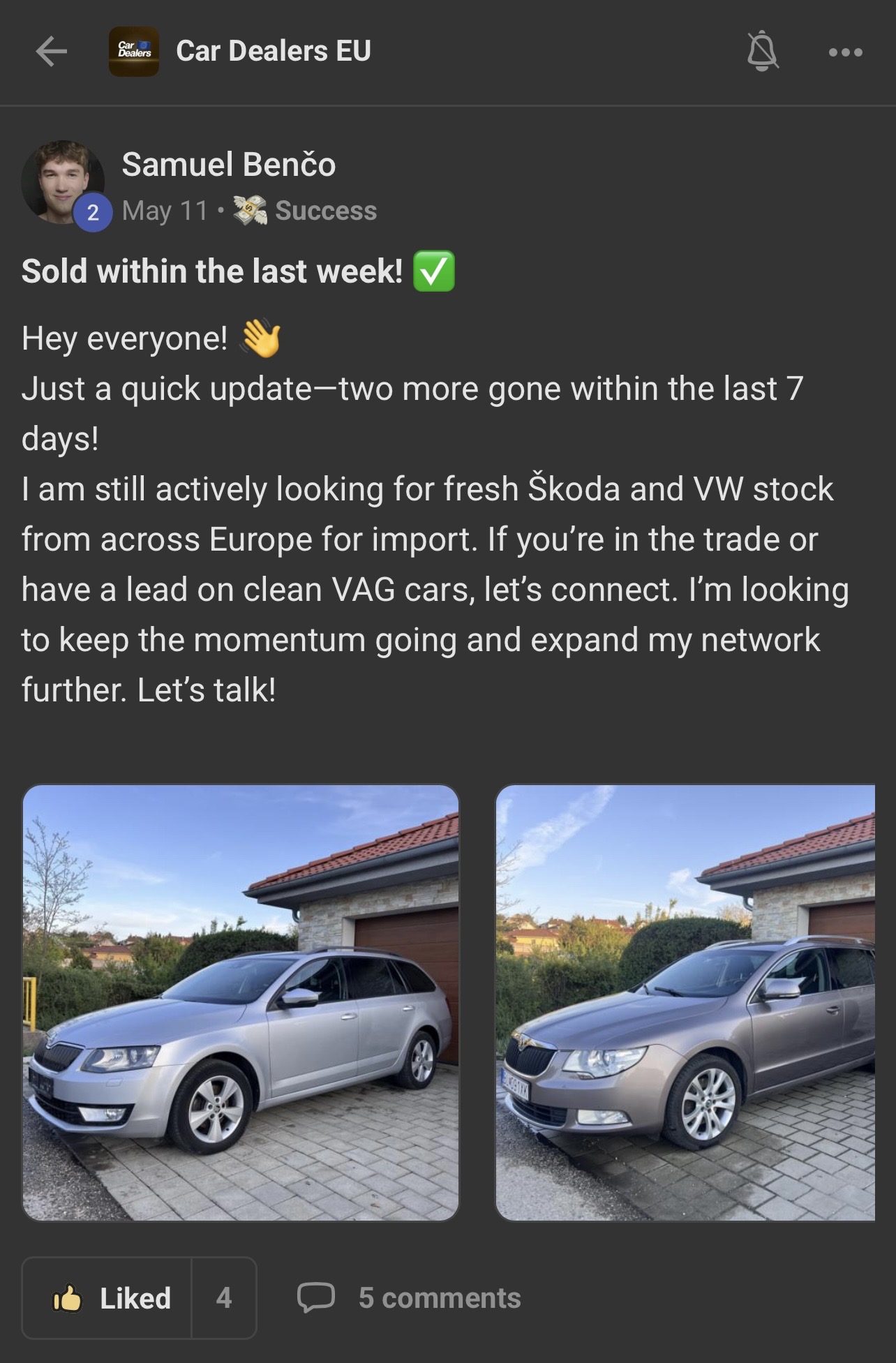 Sold within the last week! shared by Samuel Benčo